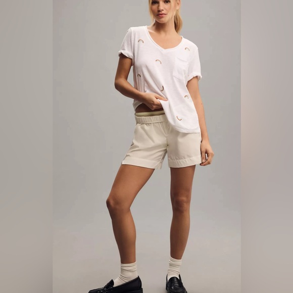 T.La Anthropologie Rainbow V-Neck New Tee - Picture 7 of 8